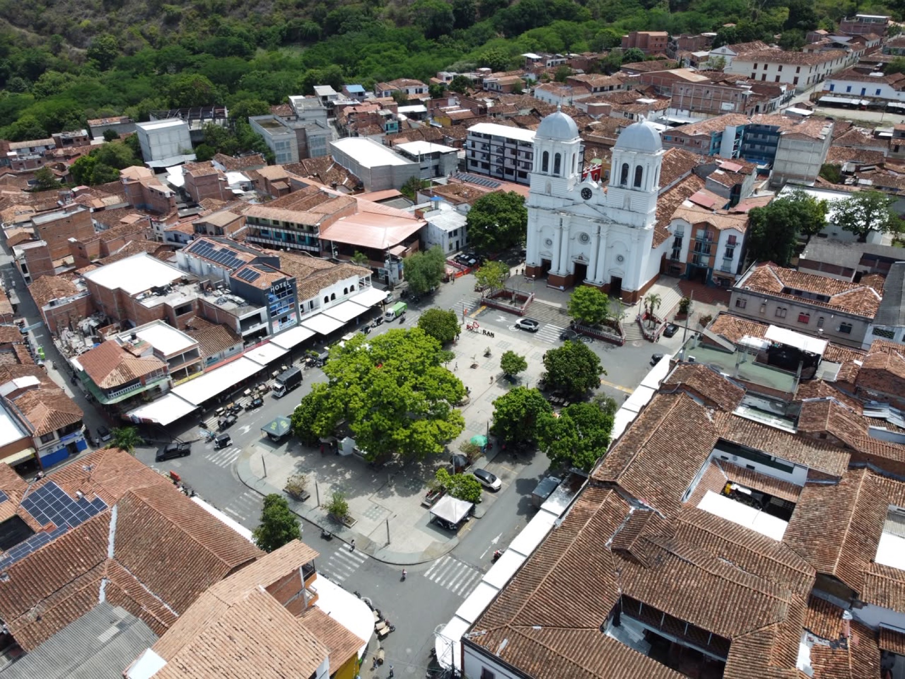 Vista aérea del centro de Santa Fe de Antioquia